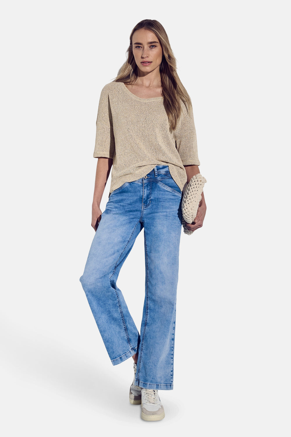 Top uni manches courtes Beige - STREET ONE