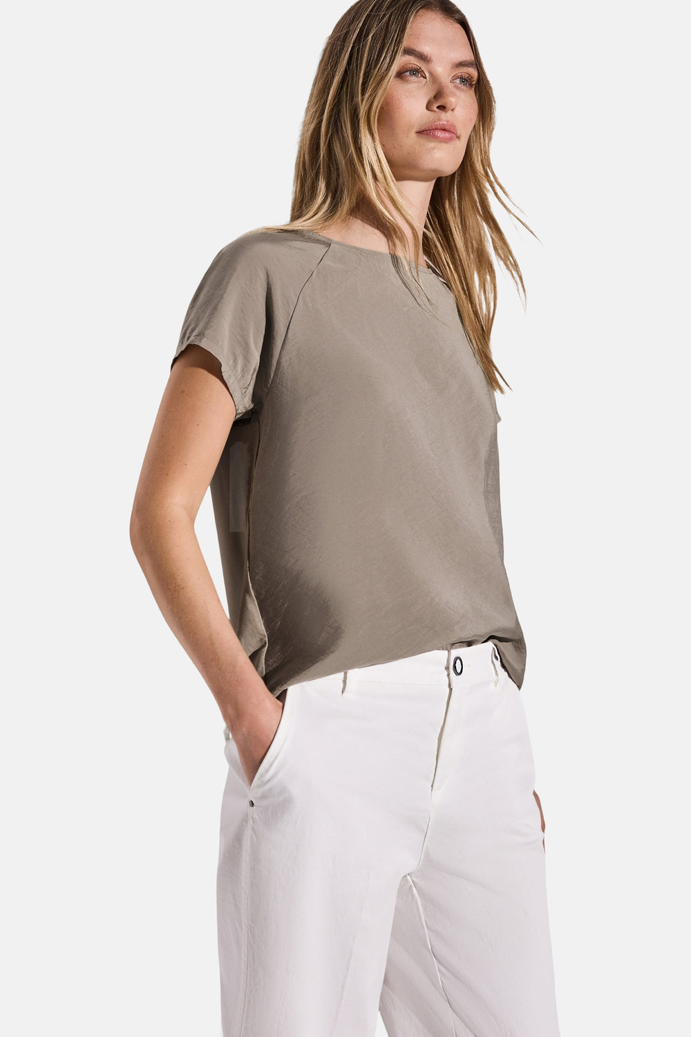 Top uni manches courtes Beige - STREET ONE
