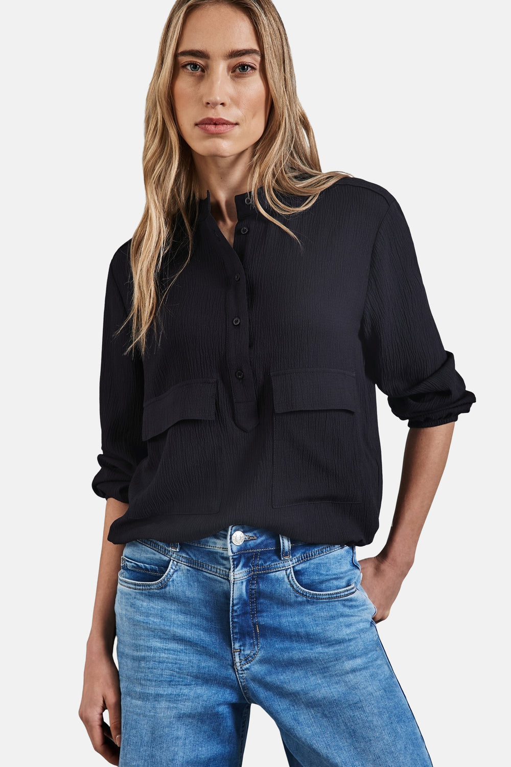 Blouse (lange mouwen) Blauw - STREET ONE