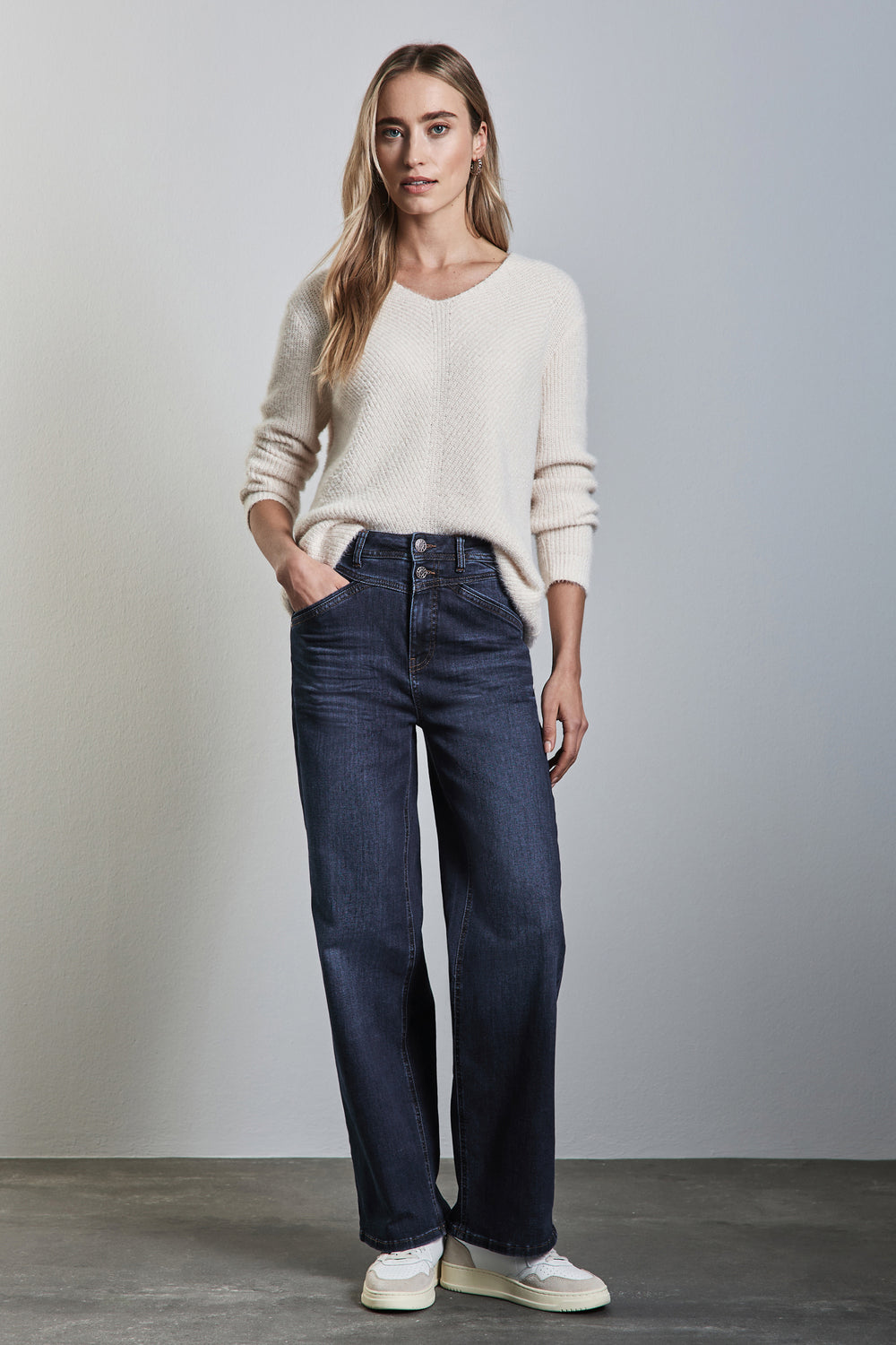 Jeans wide DARK BLUE DENIM - STREET ONE