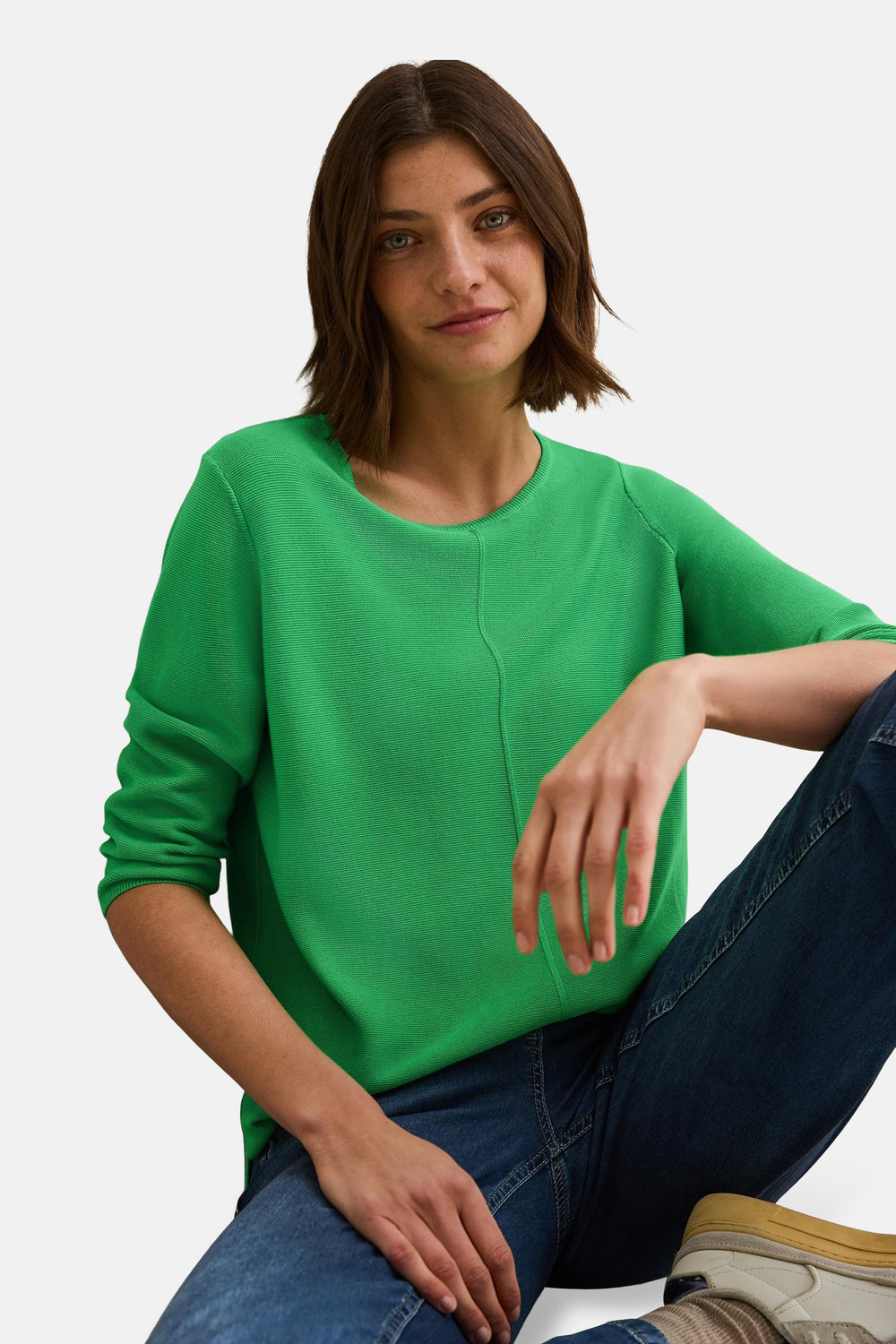 Pull col rond Vert - Cecil
