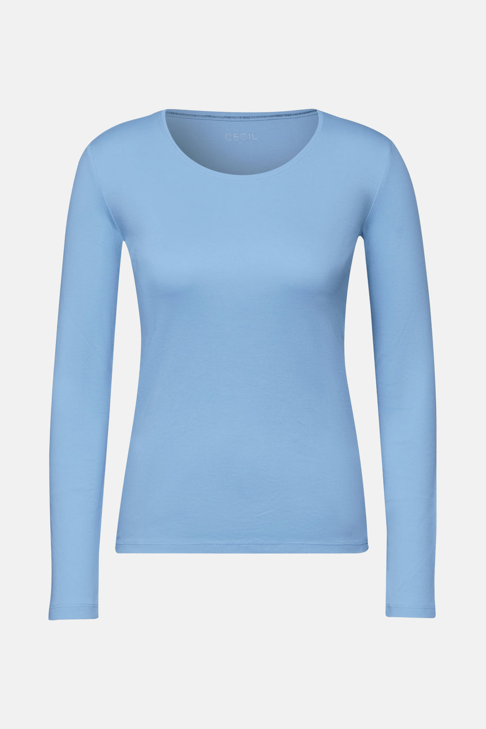 Top uni manches longues Bleu - CECIL