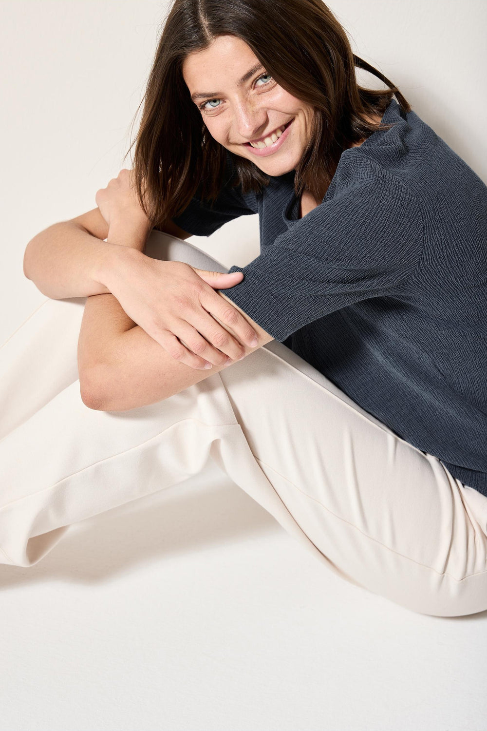 Top uni manches courtes Bleu - Cecil