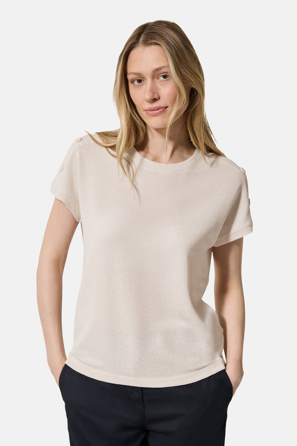 Top uni manches courtes Beige - Cecil