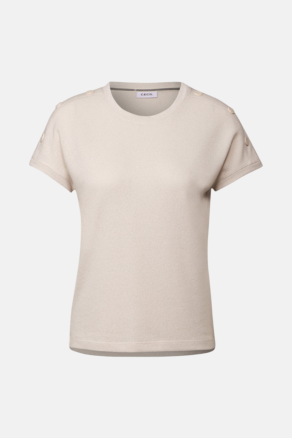 Top uni manches courtes Beige - Cecil