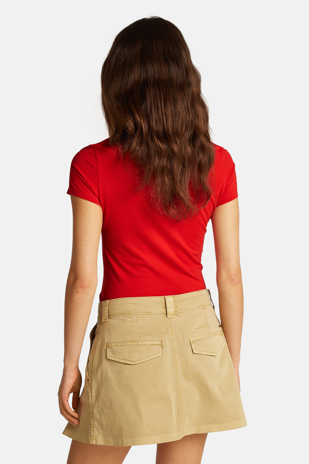 Top uni manches courtes Rouge - Tommy Jeans