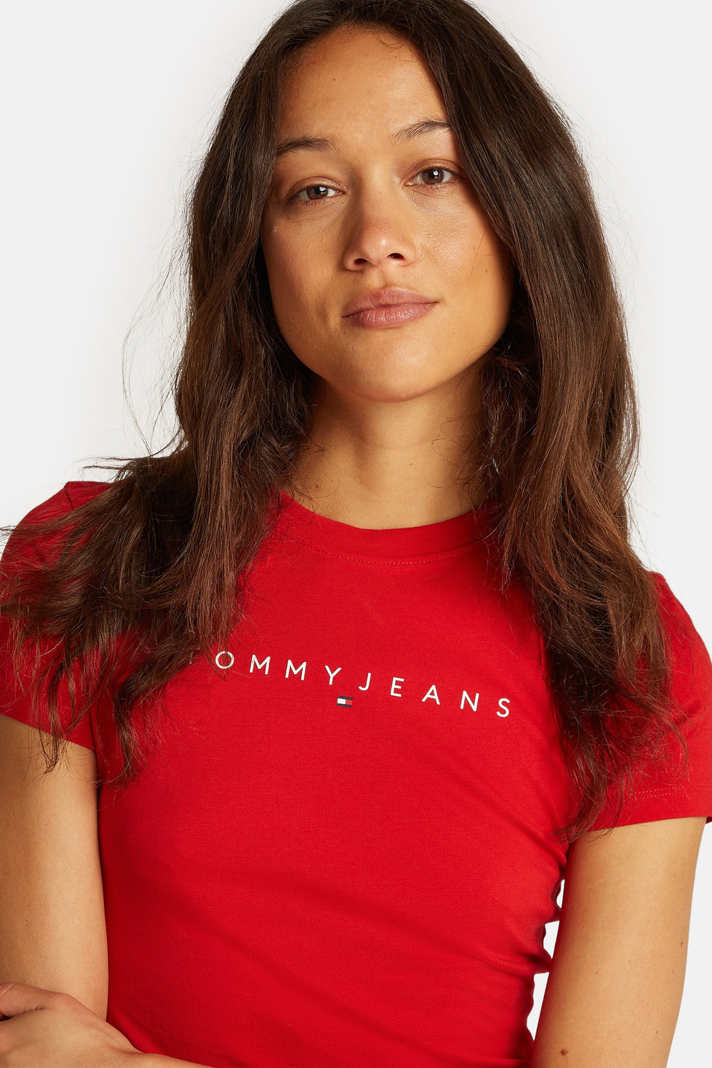 Top uni manches courtes Rouge - Tommy Jeans
