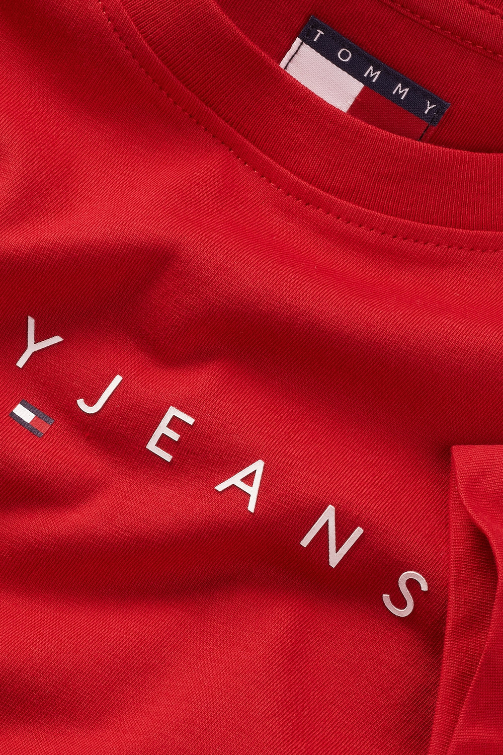 Top uni manches courtes Rouge - Tommy Jeans