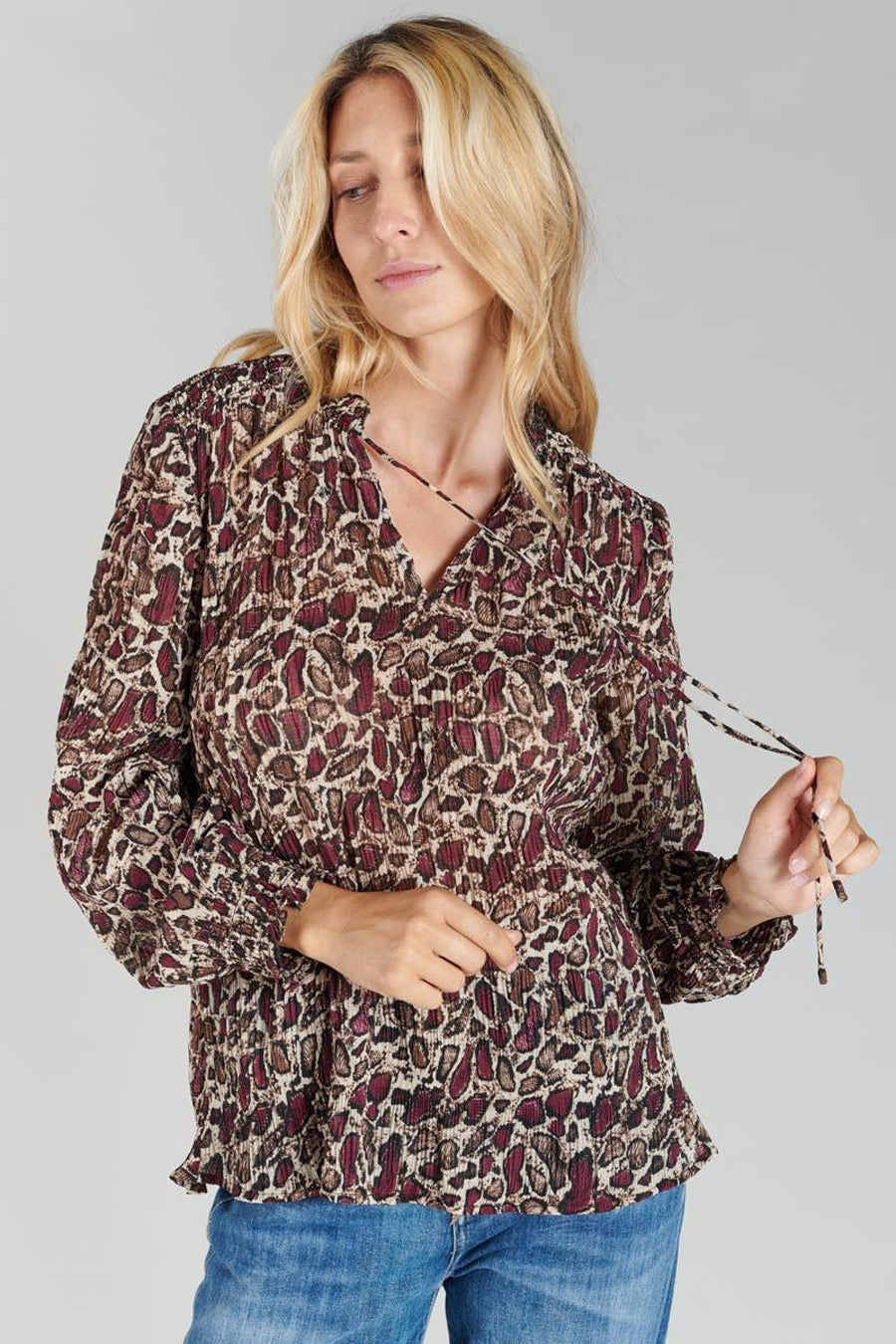 Blouse (lange mouwen) Bordeaux - Le Temps des Cerises