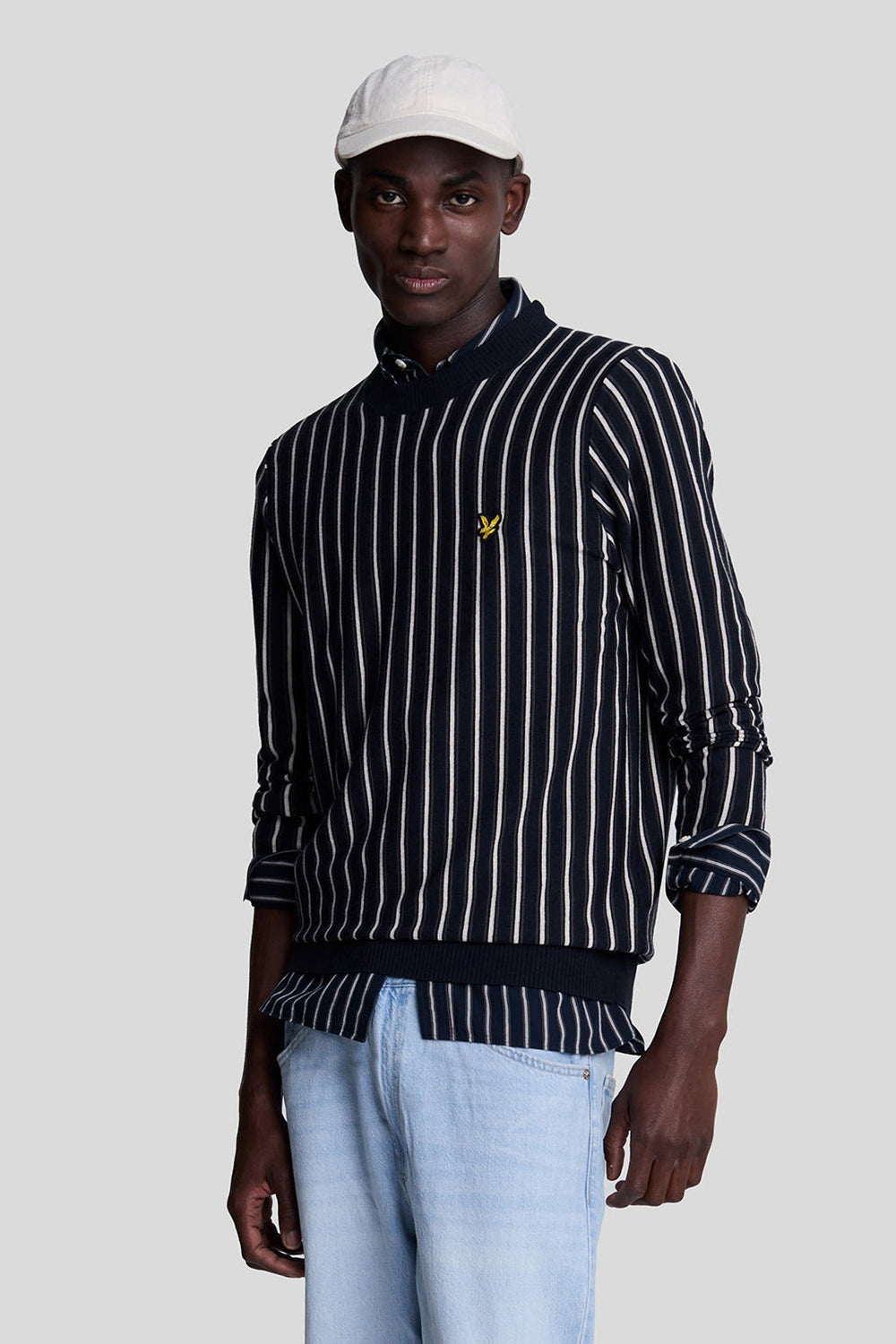 Pull col rond Bleu - LYLE & SCOTT