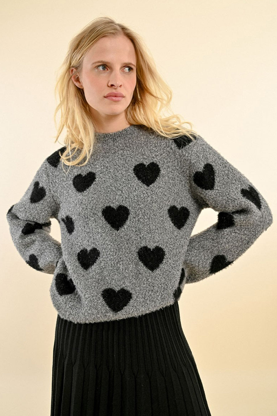 Pull col rond Gris - Molly Bracken