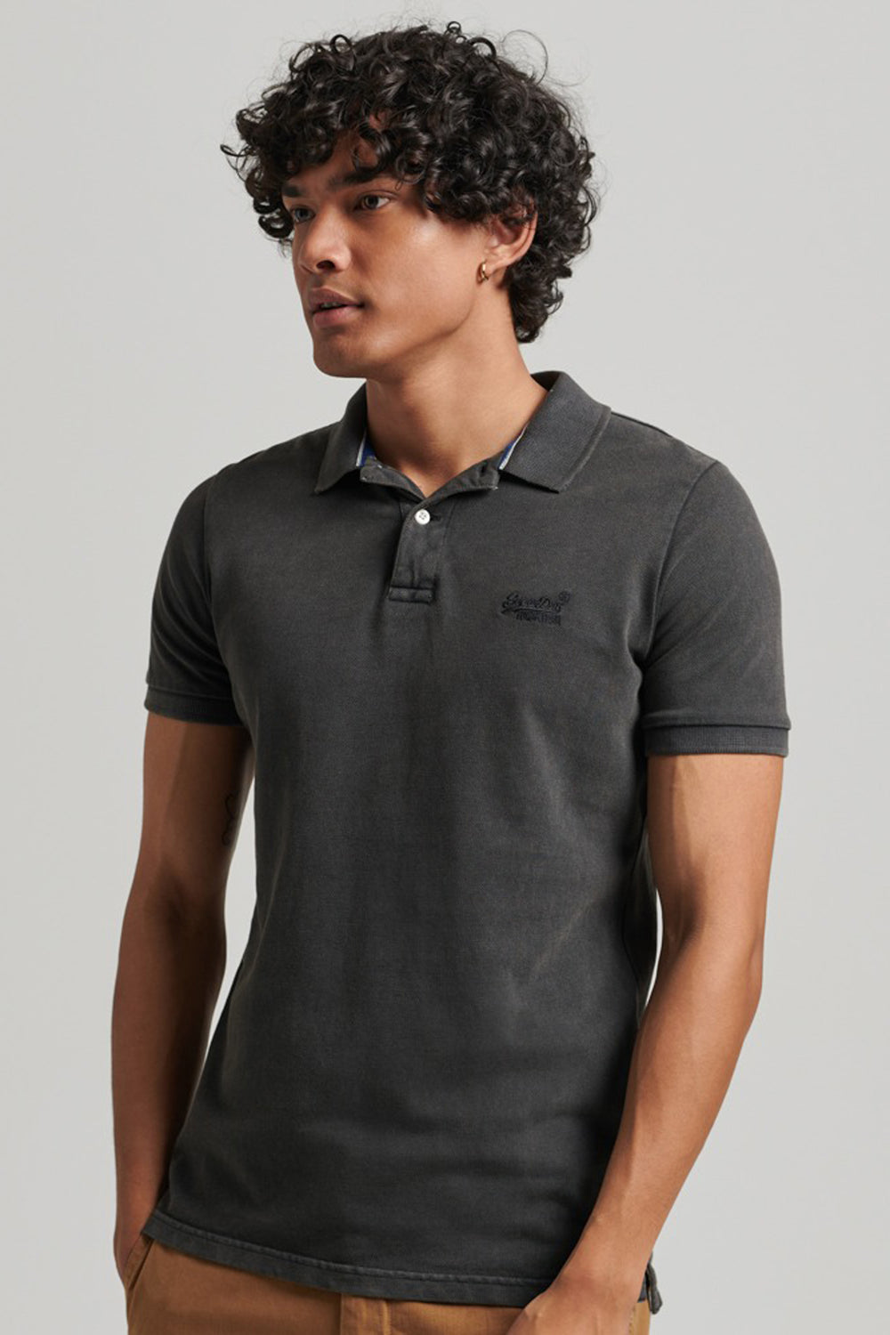Heren tops polo korte mouw Zwart - SUPERDRY