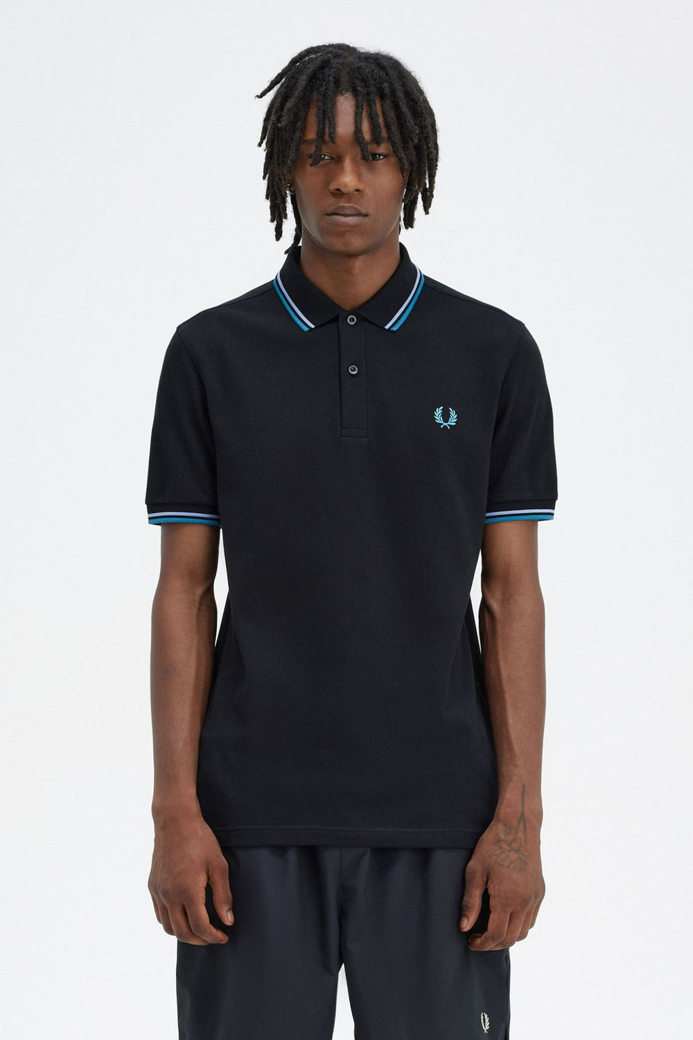 Heren tops polo korte mouw Blauw - FRED PERRY