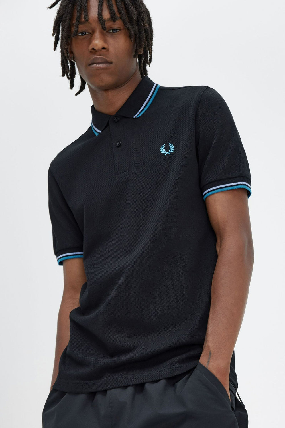 Heren tops polo korte mouw Blauw - FRED PERRY