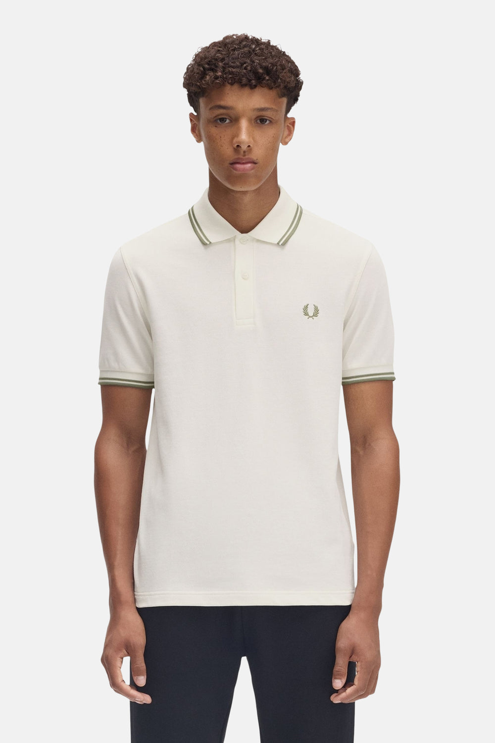 Heren tops polo korte mouw Écru - FRED PERRY