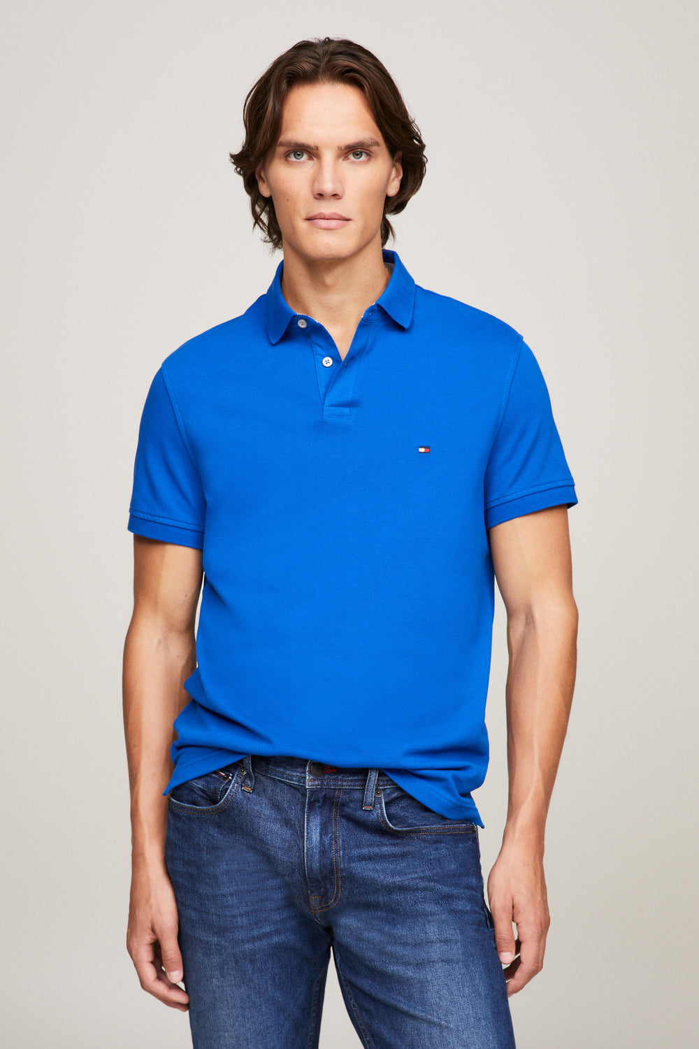 Heren tops polo korte mouw Bleu - TOMMY HILFIGER