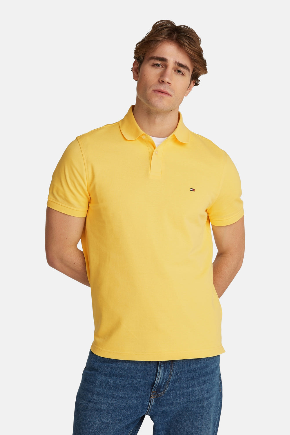 Heren tops polo korte mouw Jaune - TOMMY HILFIGER