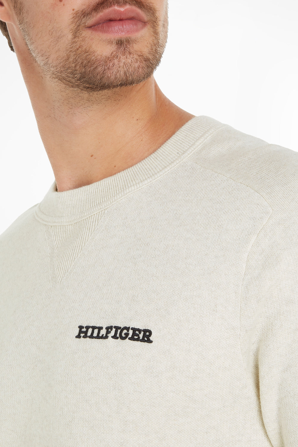 Pull col rond Écru - Tommy Hilfiger