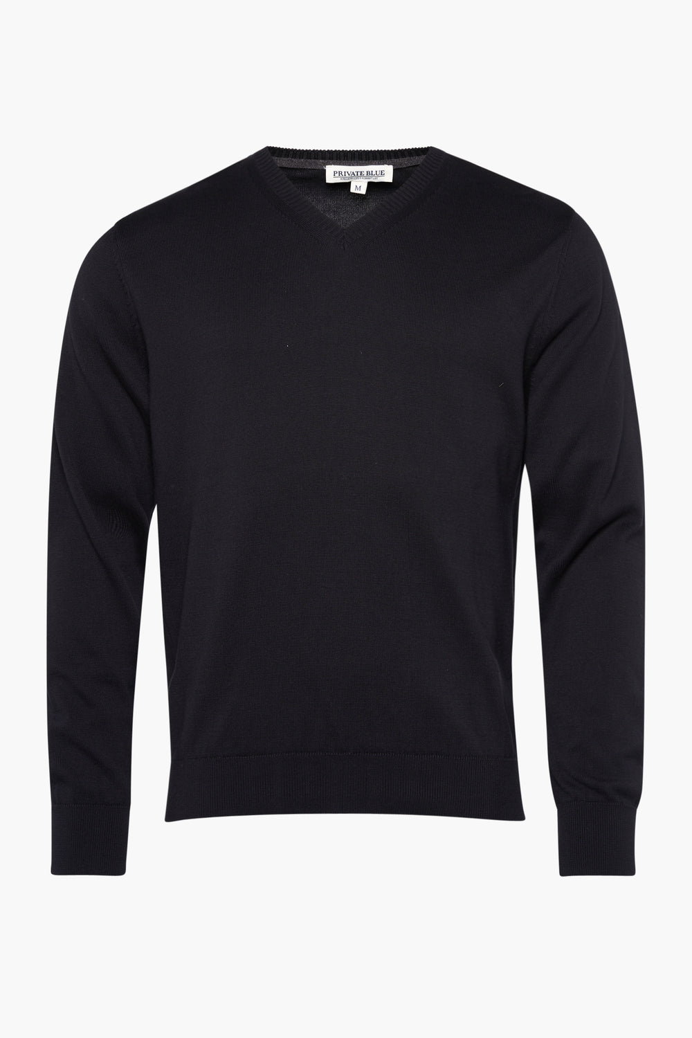 Pull col V Noir - PRIVATE BLUE