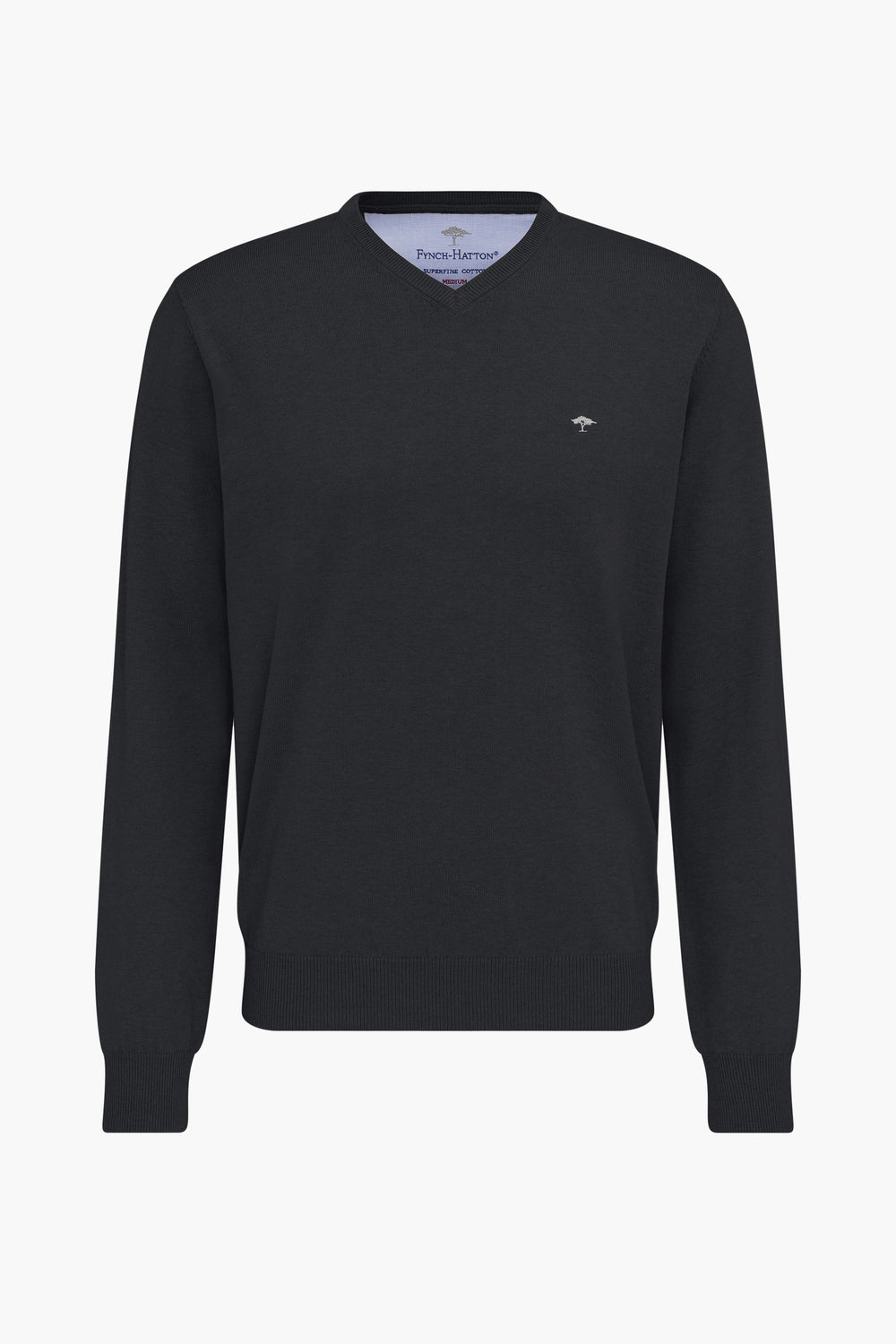 Pull col V Noir - Fynch-Hatton