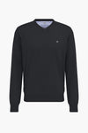 Pull col V Noir - Fynch-Hatton