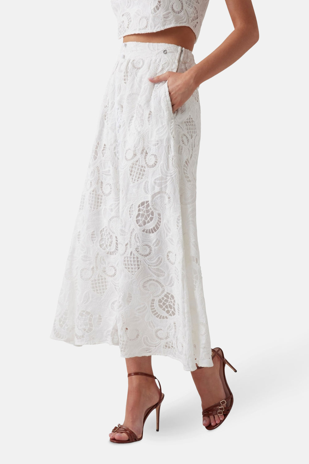 Rok (lang) Wit - Guess®