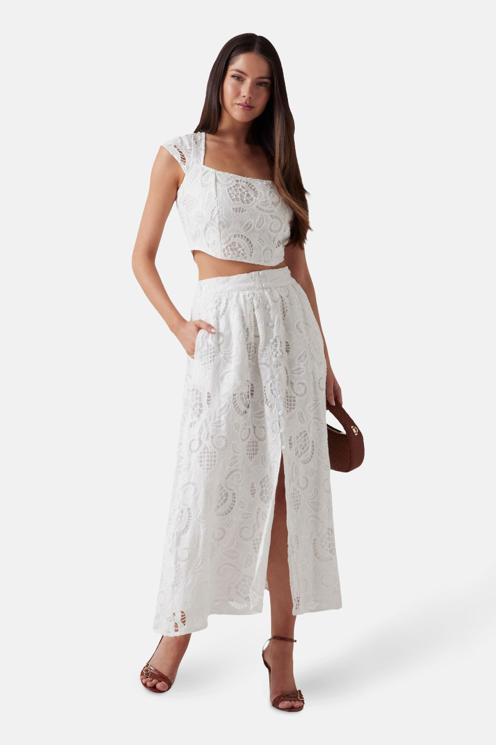 Rok (lang) Wit - Guess®