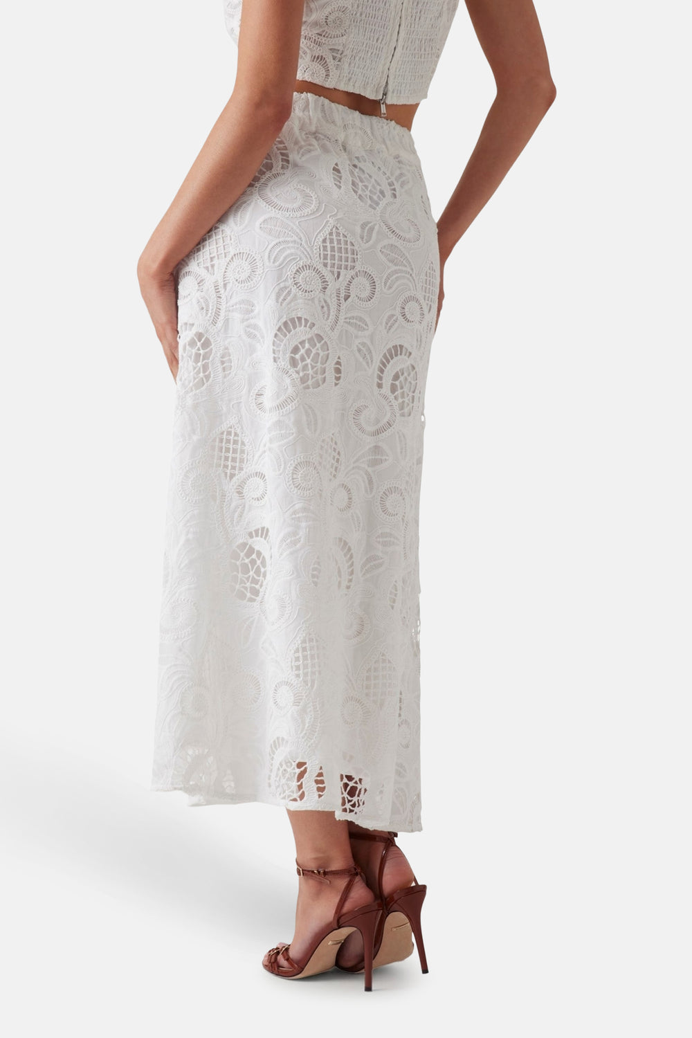 Rok (lang) Wit - Guess®