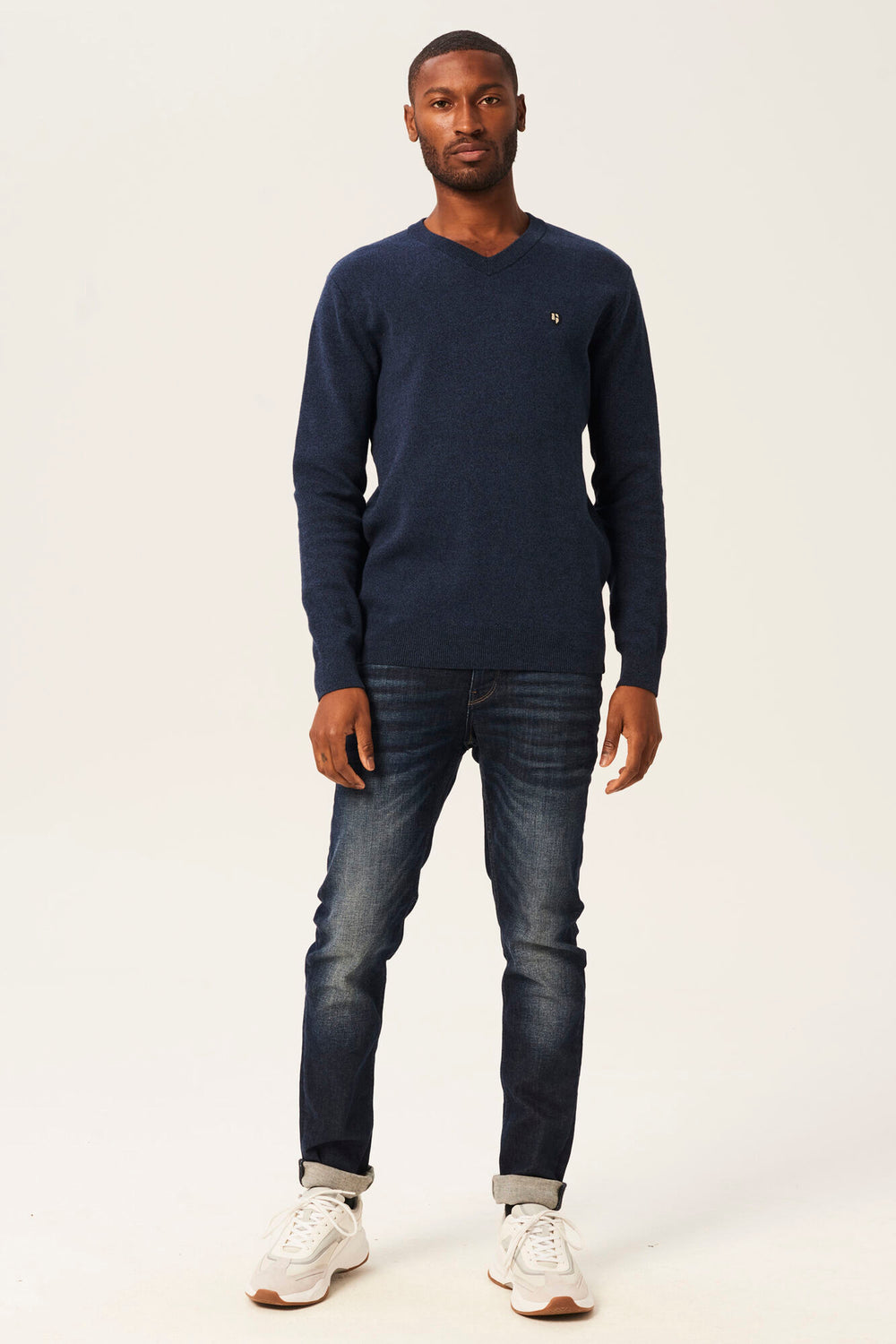 Pull col V Bleu - GARCIA