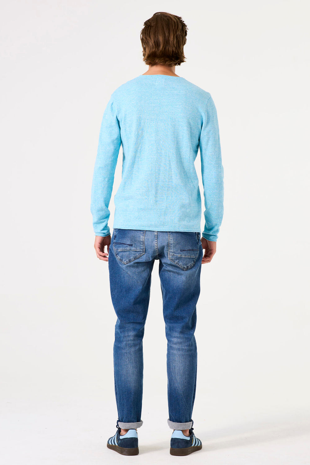 Pull col rond Turquoise - GARCIA