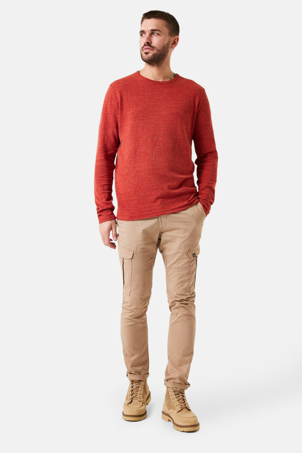 Pull col rond Rouge - GARCIA