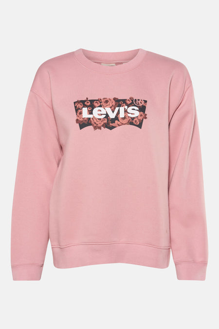 Roze sweatshirt van Levi's® met grote bloemenprint op de voorkant.