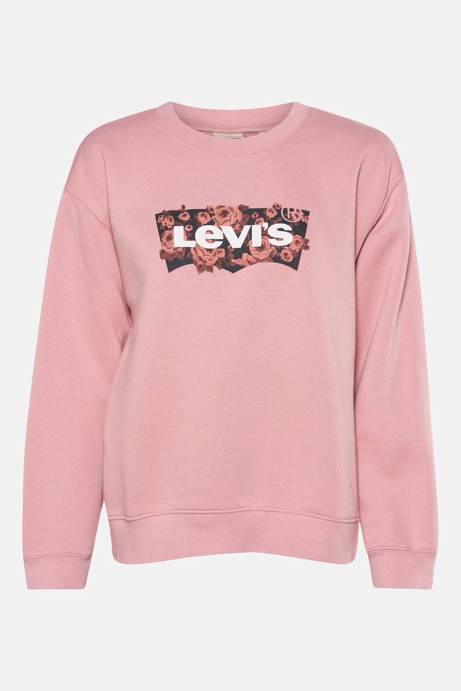 Roze sweatshirt van Levi's® met grote bloemenprint op de voorkant.