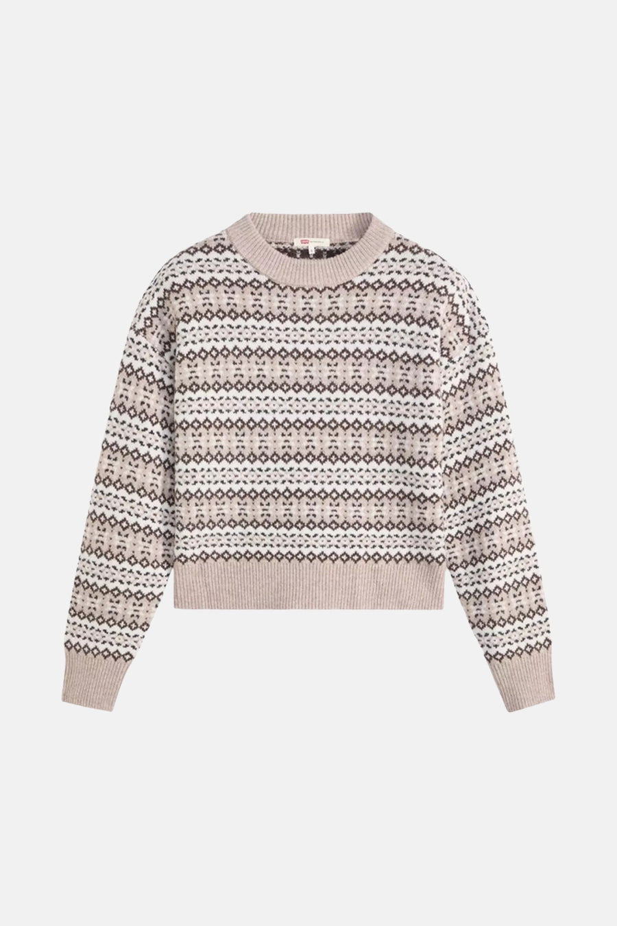 Pull à col rond multicolore de Levi's®, avec motif losanges et rayures horizontales.