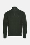 Groene Levi's trui met opstaande kraag, in ribgebreide stof, achterzijde.