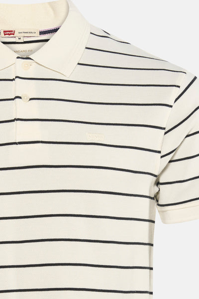 Wit gestreept poloshirt van Levi's, met knopen en discreet logo aan de voorkant.