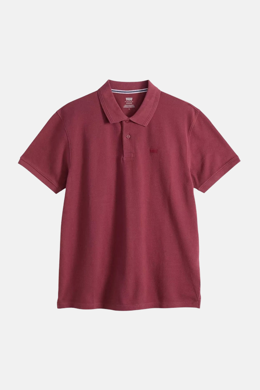 Polo bordeaux à manches courtes de Levi's, en coton, avec col rayé.
