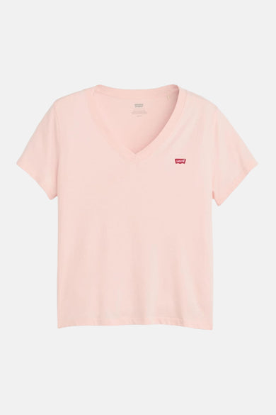 Roze T-shirt met korte mouwen van Levi's, met discreet rood logo op de borst.