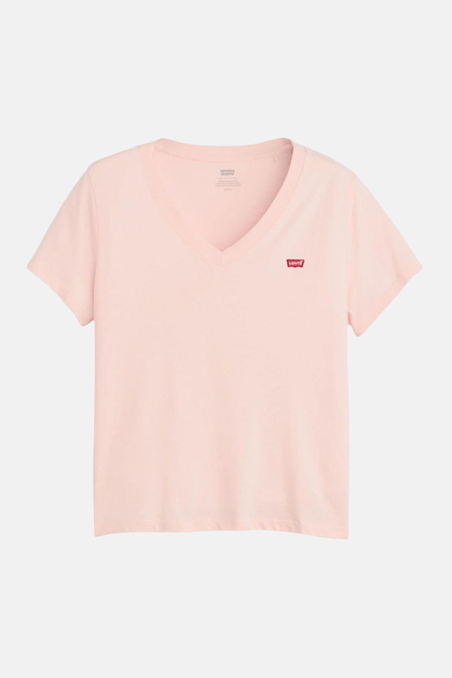 Roze T-shirt met korte mouwen van Levi's, met discreet rood logo op de borst.