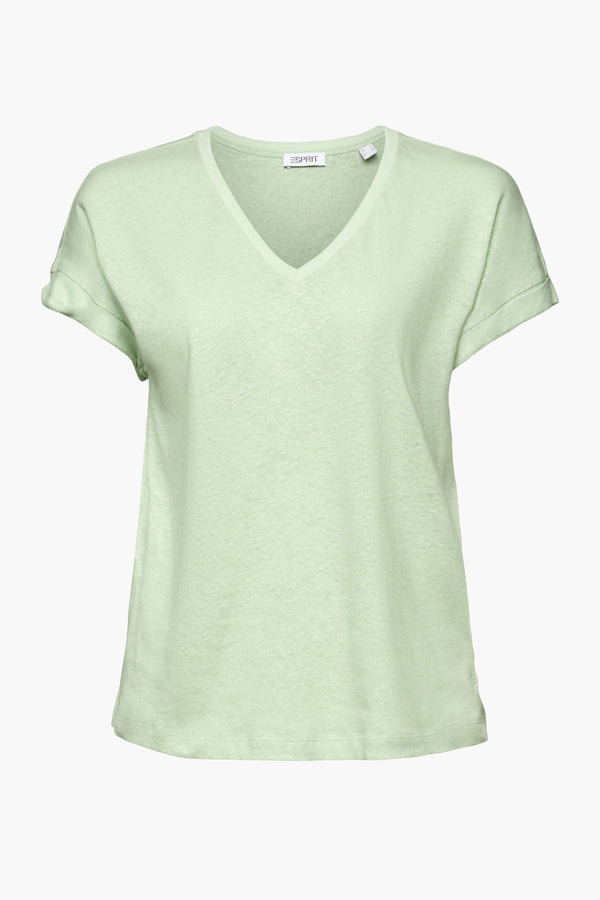 Top uni manches courtes Vert - Esprit