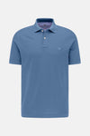 Blauw poloshirt met korte mouwen van Fynch-Hatton, met een witte kraag en knoopsluiting.