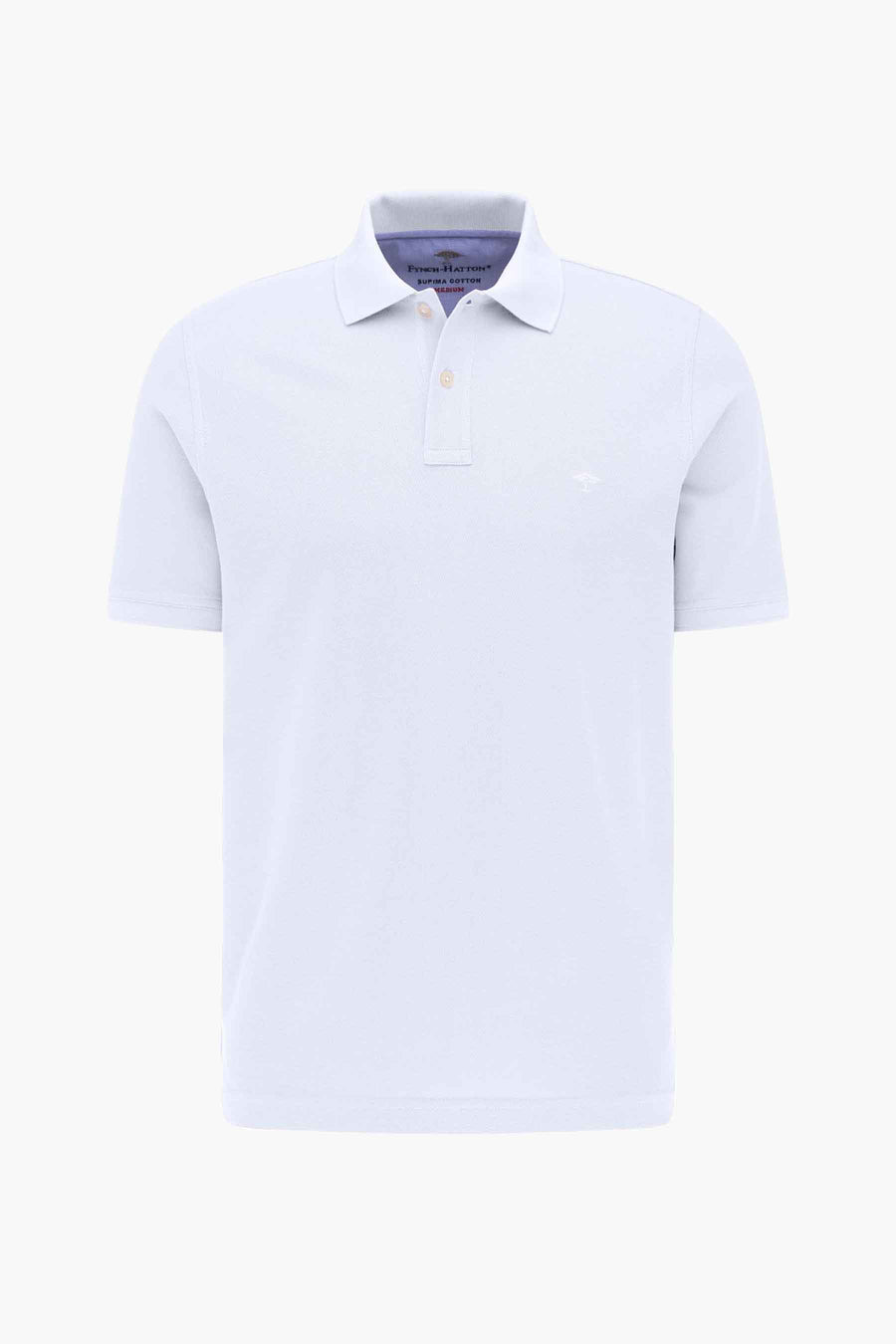 Polo blanc de Fynch-Hatton, avec patte de boutonnage et petit logo brodé discret.