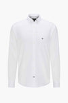 Chemise blanche à manches longues de Fynch-Hatton avec logo brodé sur la poche poitrine.