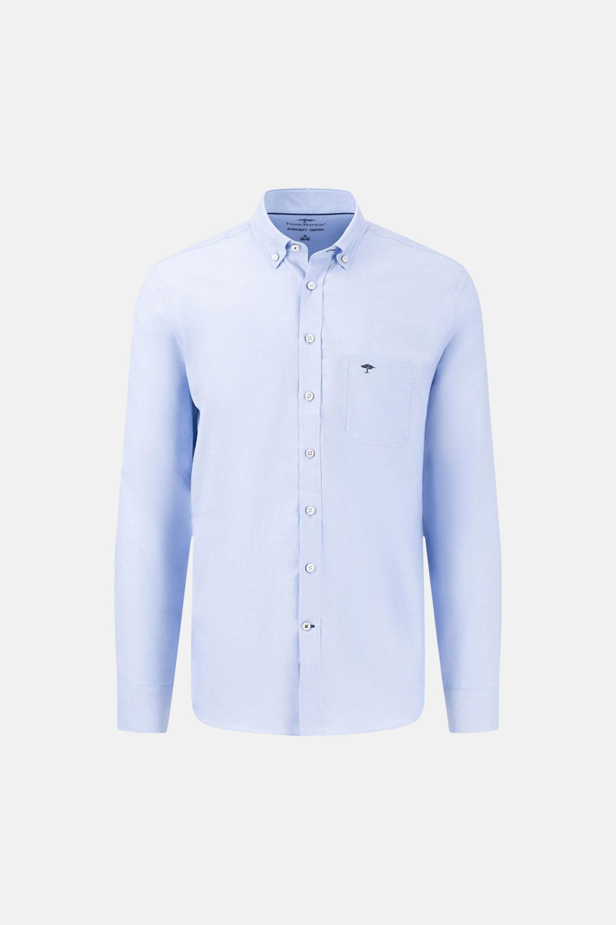 Chemise à manches longues bleue de Fynch-Hatton avec poche poitrine et fermeture boutonnée.