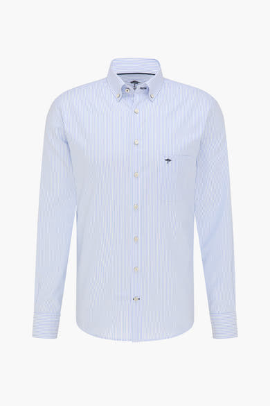 Chemise à manches longues rayée en coton by FYNCH-HATTON, avec poche poitrine ornée d'un logo discret.