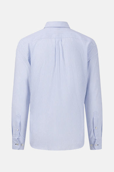 Chemise à manches longues rayée bleu et blanc de FYNCH-HATTON, vue de dos.