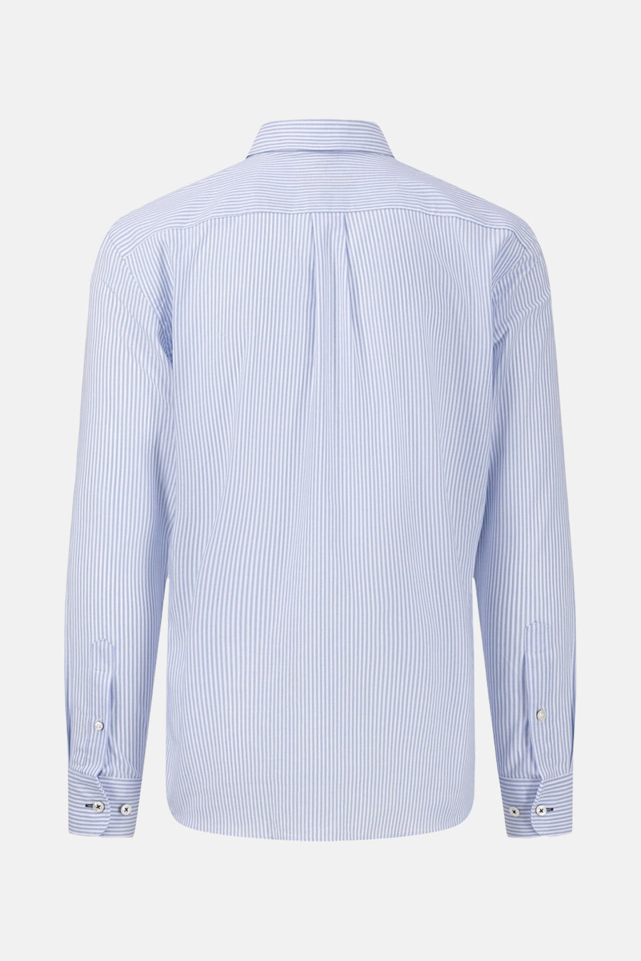 Chemise à manches longues rayée bleu et blanc de FYNCH-HATTON, vue de dos.