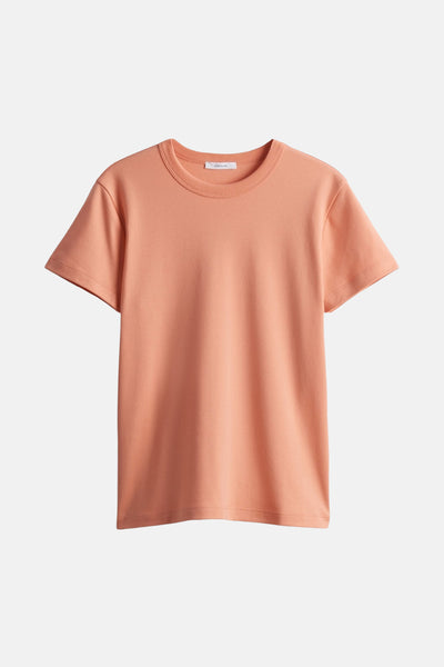 T-shirt uni orange à manches courtes de OPUS, sur fond blanc.
