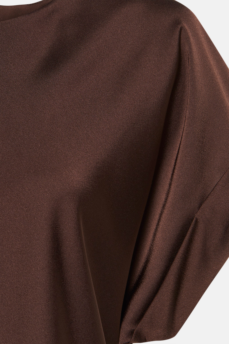 Blouse met korte mouwen - bruin