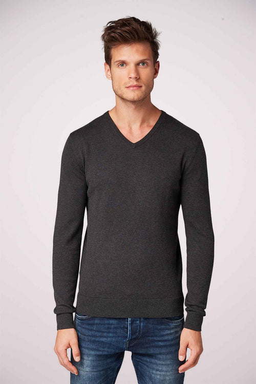 Pull col V Gris - Tom Tailor
